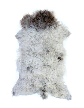 Vit och brun fläckig lammskinn