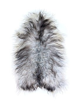 Långhårigt Grått, Vitt & Svartbrunt Isländskt Fårskinn